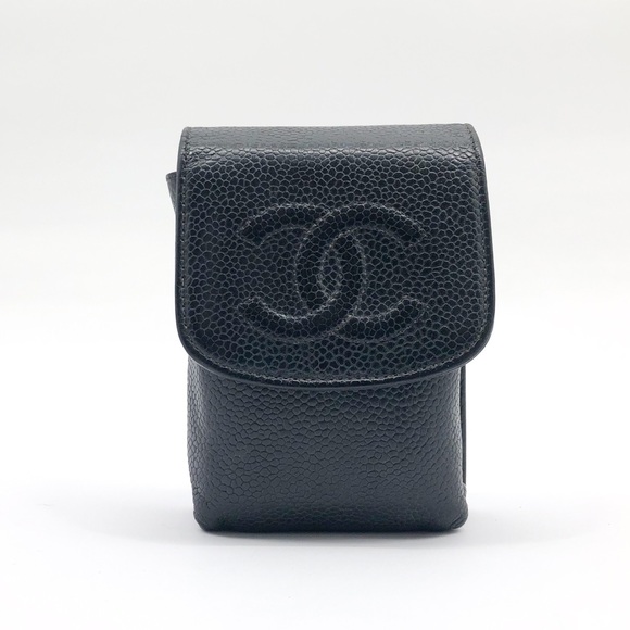 CHANEL Handbags - CHANEL Black Caviar Leather Cigarette Case / Pouch